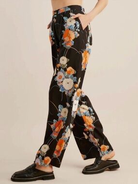 Roark Floral Black Women's PIC Pants in Camellia Print Women’s Size Small